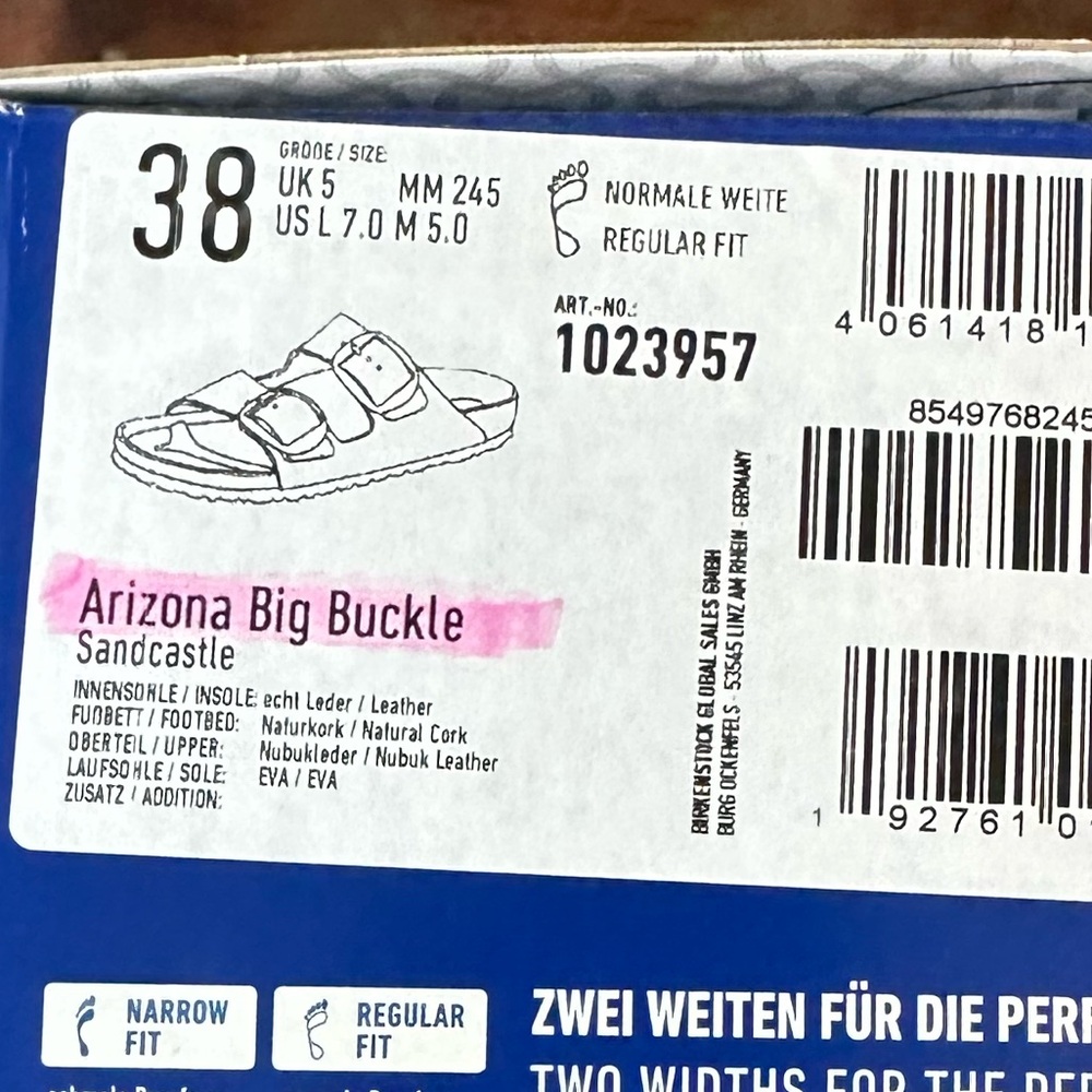 ☀️ BIRKENSTOCK Arizona Big Buckle in Sandcastle EU 38 - Picture 9 of 13